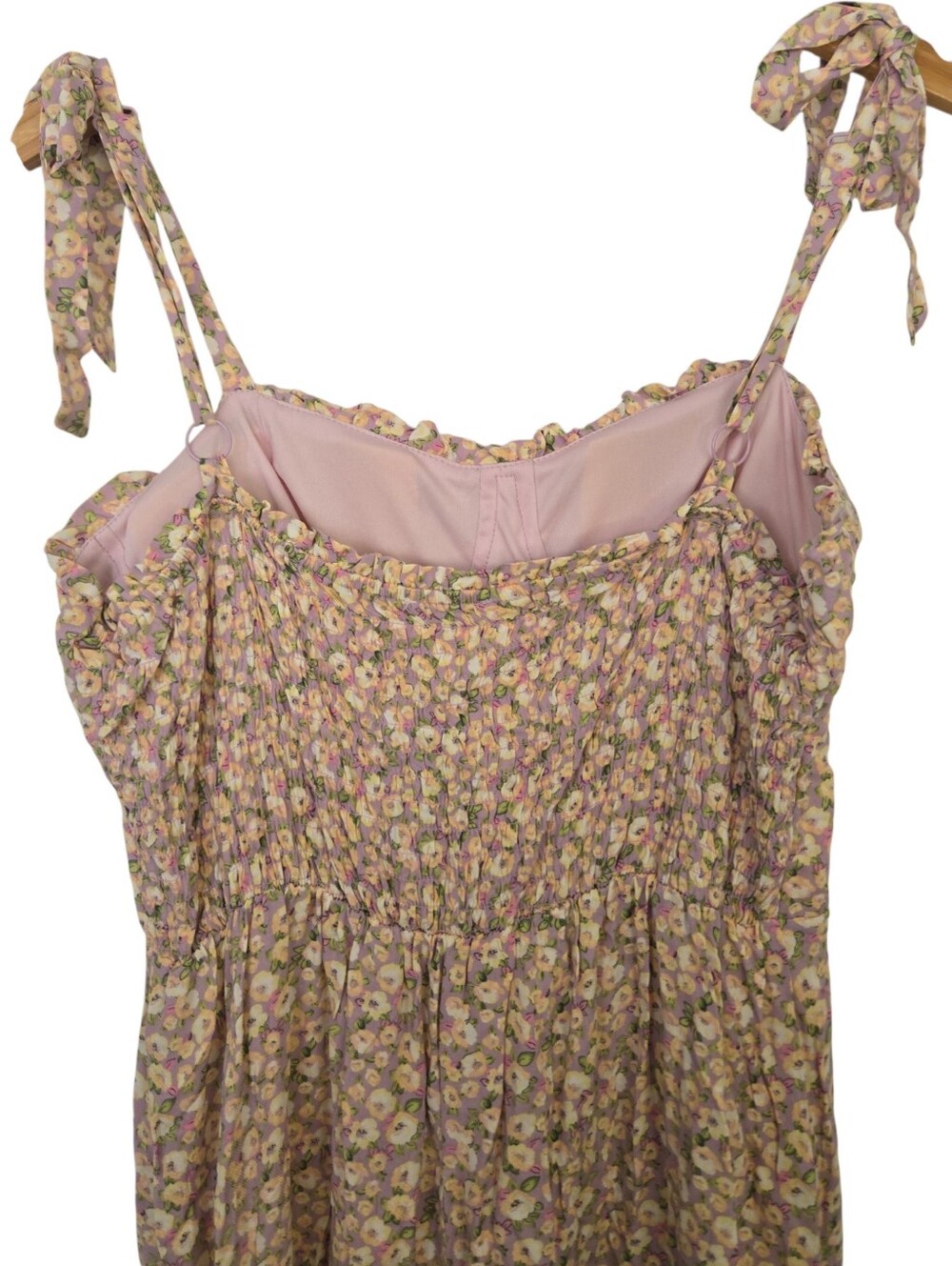 🌸 AUW NWT Floral Tie Strap Maxi Dress | XL | Cottagecore Boho Prairie Sundress - Picture 5 of 7